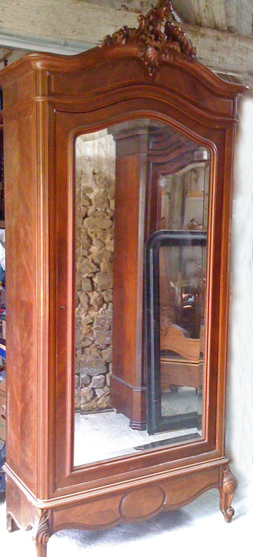 french antique single door rococo armoire